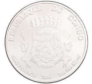 5000 франков 2016 года Конго «Африканский лев» — Фото №2