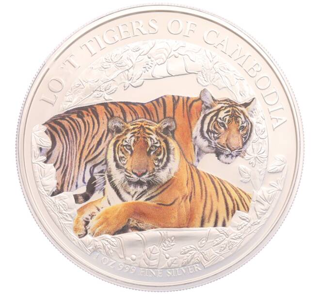 Монета 3000 риелей 2024 года Камбоджа «Потерянные тигры Камбоджи» (Цветное покрытие) (Артикул: K10-3283) — Фото №1
