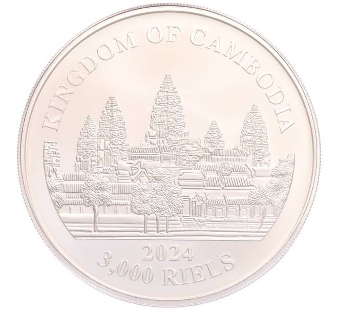 Монета 3000 риелей 2024 года Камбоджа «Потерянные тигры Камбоджи» (Цветное покрытие) (Артикул: K10-3283) — Фото №2