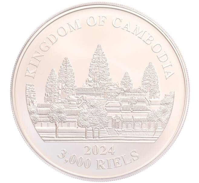 Монета 3000 риелей 2024 года Камбоджа «Потерянные тигры Камбоджи» (Цветное покрытие) (Артикул: K10-3285) — Фото №2