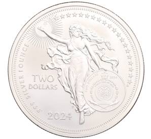 2 доллара 2024 года Ниуэ «Иконы вдохновения — Иоганн Гутенберг» — Фото №2