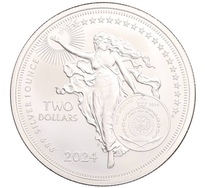 Монета 2 доллара 2024 года Ниуэ «Иконы вдохновения — Иоганн Гутенберг» (Артикул: K10-3286) — Фото №2