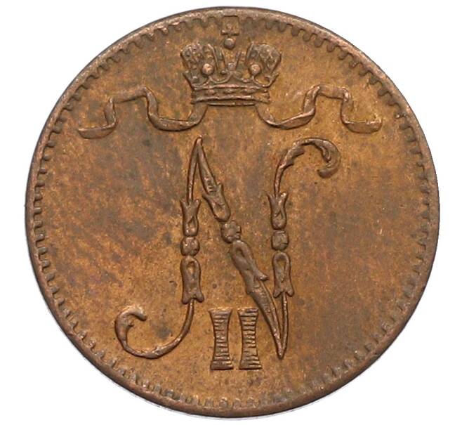 Монета 1 пенни 1916 года Русская Финляндия (Артикул: K10-3307) — Фото №2