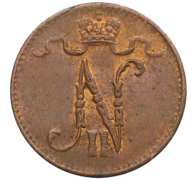 Монета 1 пенни 1916 года Русская Финляндия (Артикул: K10-3308) — Фото №2