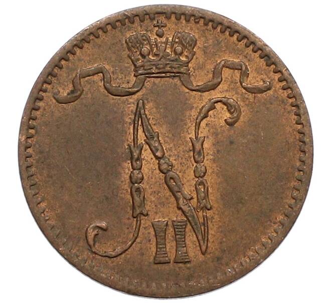 Монета 1 пенни 1914 года Русская Финляндия (Артикул: K10-3311) — Фото №2