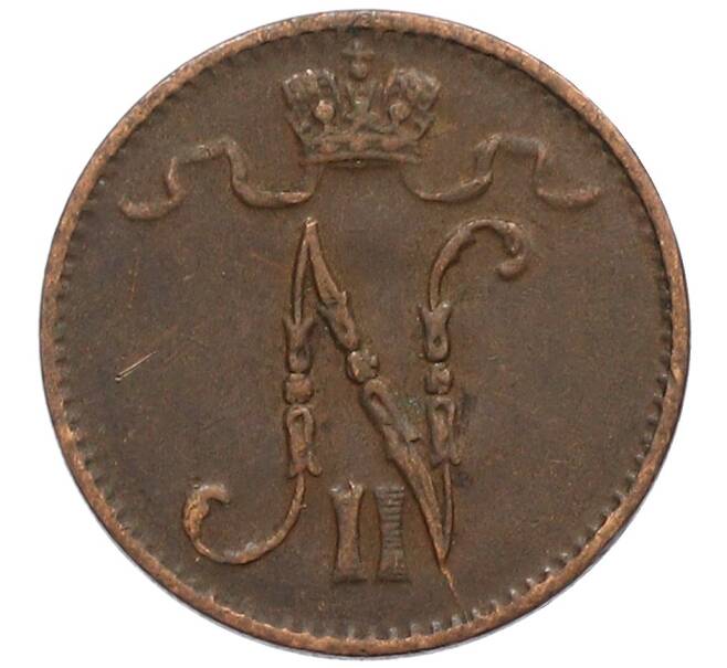 Монета 1 пенни 1916 года Русская Финляндия (Артикул: K10-3314) — Фото №2