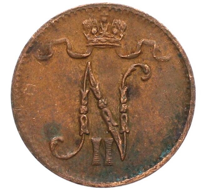 Монета 1 пенни 1916 года Русская Финляндия (Артикул: K10-3320) — Фото №2