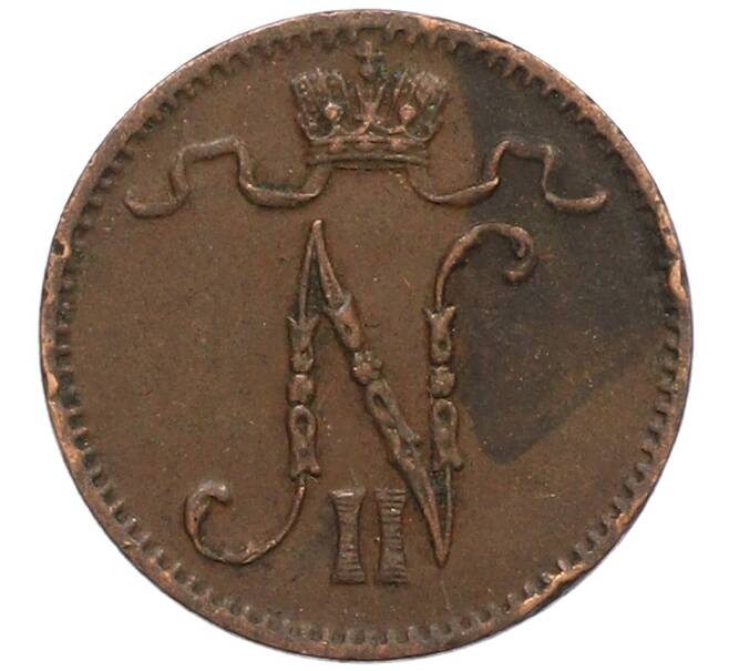 Монета 1 пенни 1914 года Русская Финляндия (Артикул: K10-3321) — Фото №2