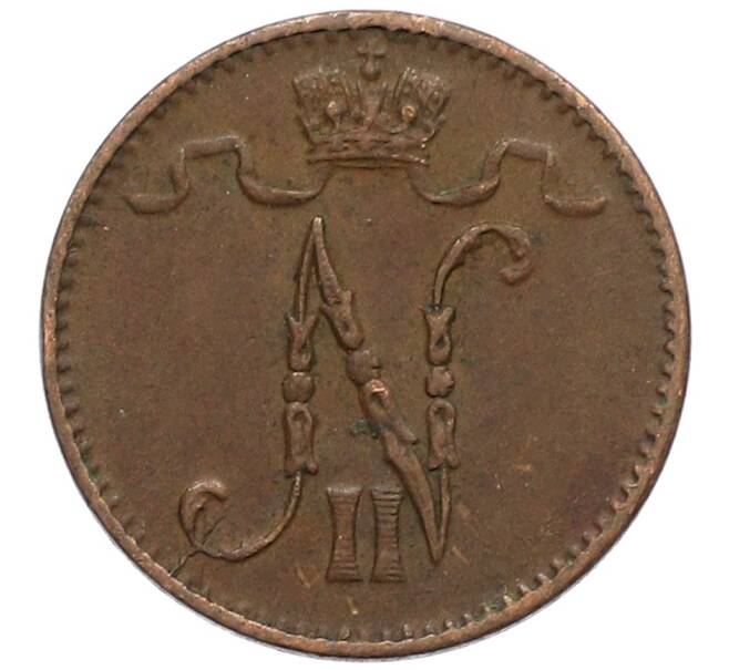 Монета 1 пенни 1914 года Русская Финляндия (Артикул: K10-3324) — Фото №2