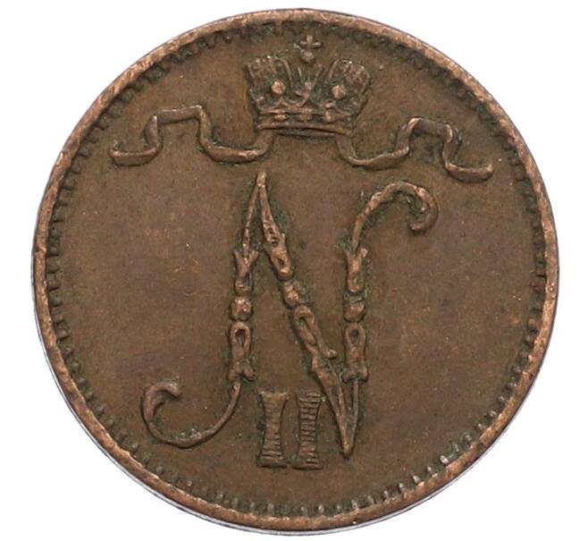 Монета 1 пенни 1909 года Русская Финляндия (Артикул: K10-3330) — Фото №2
