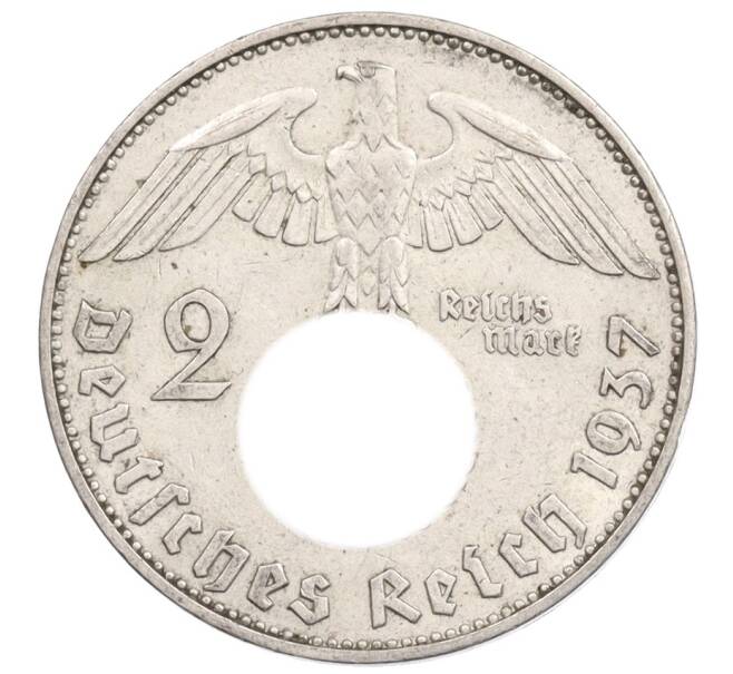 Монета 2 рейхсмарки 1937 года J Германия (Артикул: K10-3631) — Фото №1