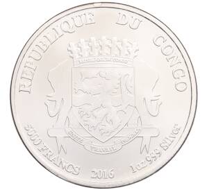 5000 франков 2016 года Конго «Африканский лев» — Фото №2