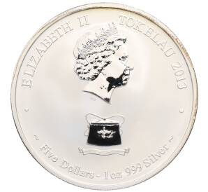 5 долларов 2013 года Токелау «Восточный календарь — Год Змеи» — Фото №2