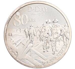 1 унция 2024 года Олдерни «80-летие высадки в Нормандии (День D)» — Фото №1