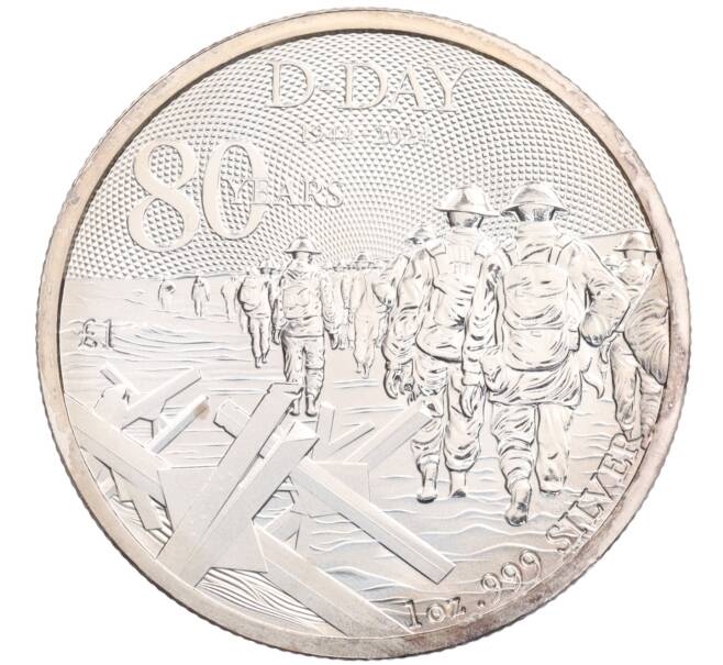 Монета 1 унция 2024 года Олдерни «80-летие высадки в Нормандии (День D)» (Артикул: K10-3739) — Фото №1