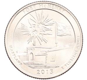 1/4 доллара (25 центов) 2013 года P США «Национальные парки — №19 Форт Мак-Генри»
