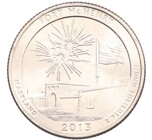 1/4 доллара (25 центов) 2013 года P США «Национальные парки — №19 Форт Мак-Генри»