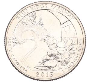 1/4 доллара (25 центов) 2015 года D США «Национальные парки — №28 Национальная автомагистраль Блу-Ридж»