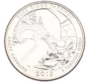 1/4 доллара (25 центов) 2015 года D США «Национальные парки — №28 Национальная автомагистраль Блу-Ридж»