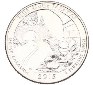 1/4 доллара (25 центов) 2015 года D США «Национальные парки — №28 Национальная автомагистраль Блу-Ридж»