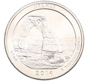 1/4 доллара (25 центов) 2014 года D США «Национальные парки — №23 Национальный парк Арки»