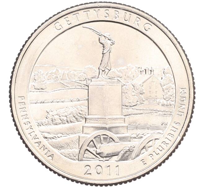 Монета 1/4 доллара (25 центов) 2011 года D США «Национальные парки — №6 Национальный парк Геттисберг» (Артикул: M2-90039) — Фото №1