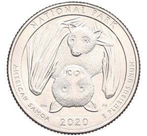 1/4 доллара (25 центов) 2020 года P США «Национальные парки — №51 Национальный парк Американского Самоа» — Фото №1