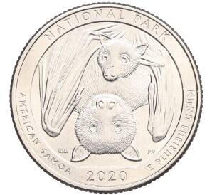 1/4 доллара (25 центов) 2020 года P США «Национальные парки — №51 Национальный парк Американского Самоа» — Фото №1