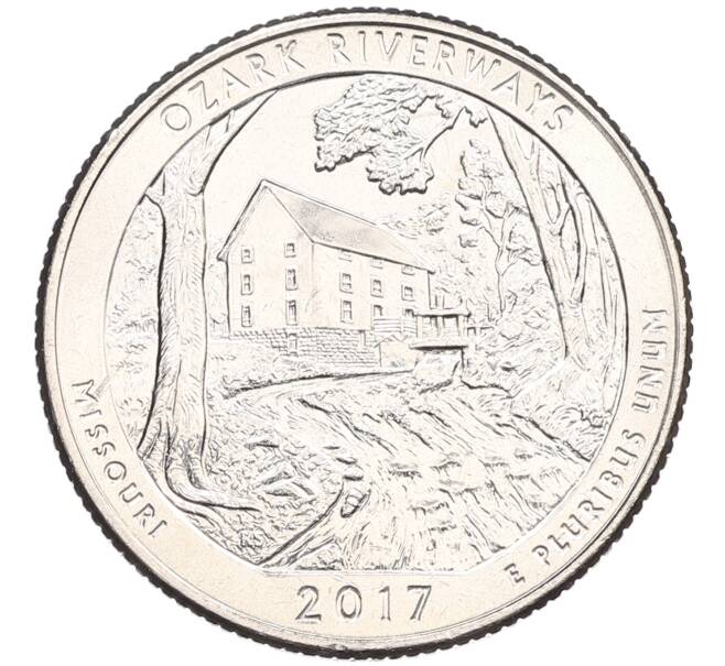 Монета 1/4 доллара (25 центов) 2017 года D США «Национальные парки — №38 Водные пути Озарк» (Артикул: M2-90055) — Фото №1