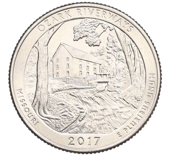 Монета 1/4 доллара (25 центов) 2017 года D США «Национальные парки — №38 Водные пути Озарк» (Артикул: M2-90056) — Фото №1
