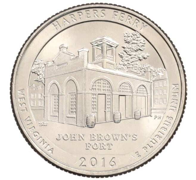 Монета 1/4 доллара (25 центов) 2016 года P США «Национальные парки — №33 Харперс Ферри» (Артикул: M2-90069) — Фото №1