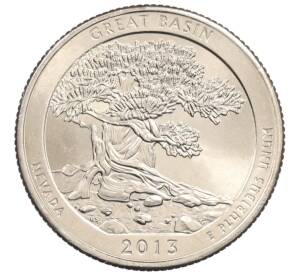 1/4 доллара (25 центов) 2013 года P США «Национальные парки — №18 Национальный парк Грейт-Бейсин» — Фото №1