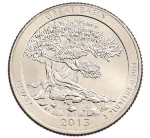 1/4 доллара (25 центов) 2013 года P США «Национальные парки — №18 Национальный парк Грейт-Бейсин» — Фото №1