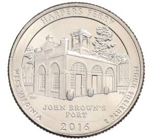 1/4 доллара (25 центов) 2016 года D США «Национальные парки — №33 Харперс Ферри» — Фото №1