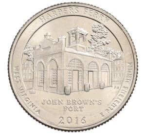 1/4 доллара (25 центов) 2016 года D США «Национальные парки — №33 Харперс Ферри» — Фото №1