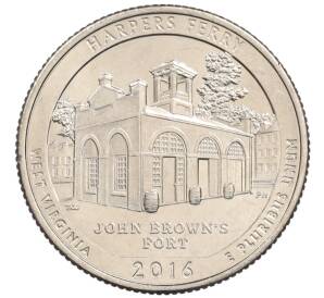 1/4 доллара (25 центов) 2016 года D США «Национальные парки — №33 Харперс Ферри» — Фото №1