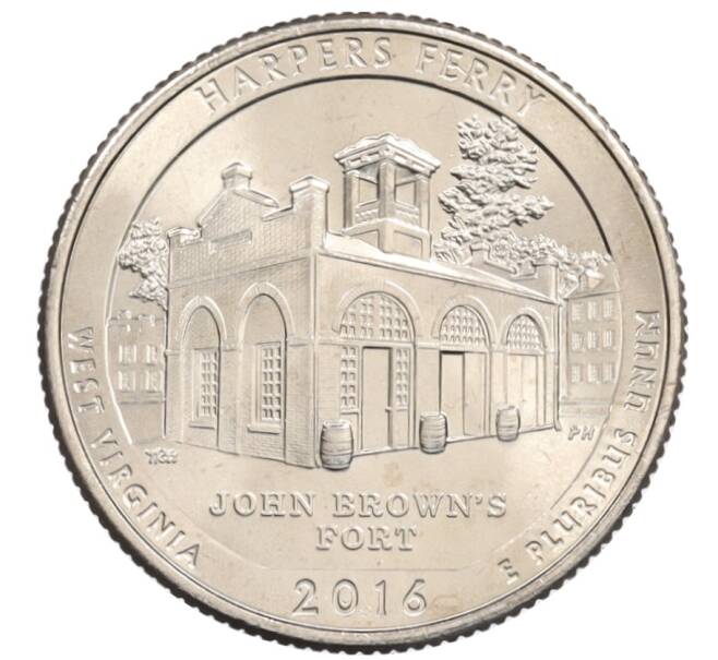 Монета 1/4 доллара (25 центов) 2016 года D США «Национальные парки — №33 Харперс Ферри» (Артикул: M2-90085) — Фото №1