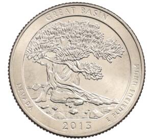 1/4 доллара (25 центов) 2013 года D США «Национальные парки — №18 Национальный парк Грейт-Бейсин» — Фото №1