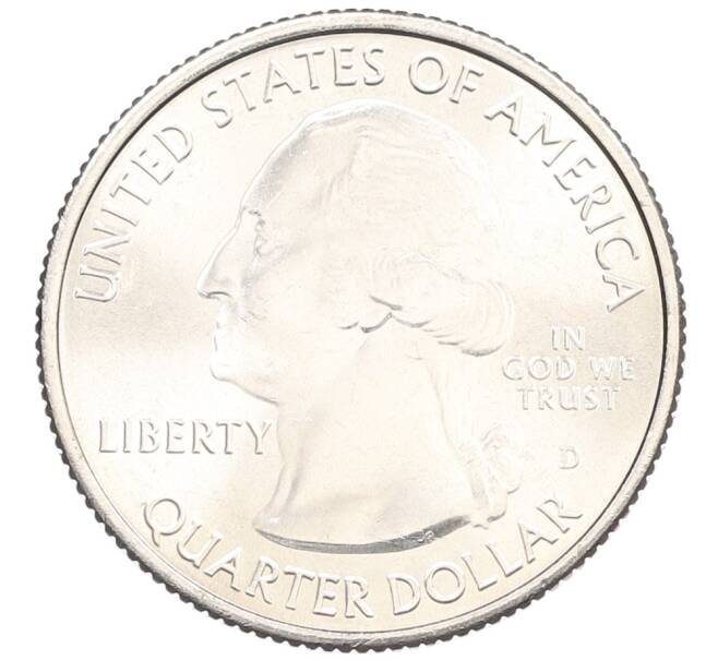 Монета 1/4 доллара (25 центов) 2013 года D США «Национальные парки — №20 Национальный мемориал Маунт-Рашмор» (Артикул: M2-90110) — Фото №2