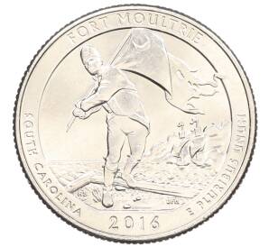 1/4 доллара (25 центов) 2016 года D США «Национальные парки — №35 Национальный парк Форт Молтри» — Фото №1