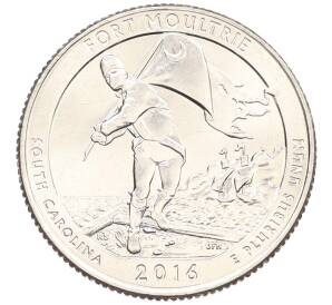 1/4 доллара (25 центов) 2016 года D США «Национальные парки — №35 Национальный парк Форт Молтри» — Фото №1