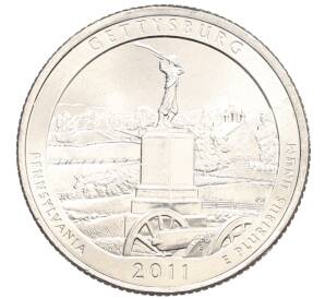 1/4 доллара (25 центов) 2011 года P США «Национальные парки — №6 Национальный парк Геттисберг» — Фото №1