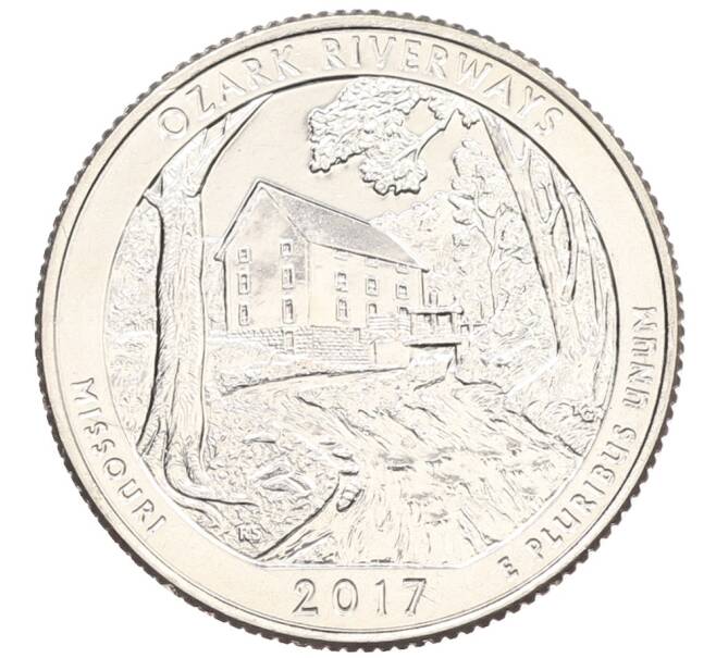 Монета 1/4 доллара (25 центов) 2017 года D США «Национальные парки — №38 Водные пути Озарк» (Артикул: M2-90122) — Фото №1