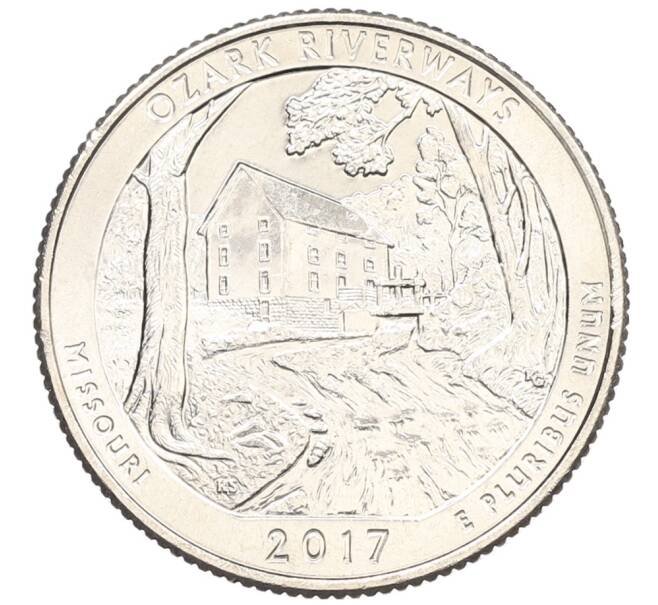 Монета 1/4 доллара (25 центов) 2017 года D США «Национальные парки — №38 Водные пути Озарк» (Артикул: M2-90124) — Фото №1