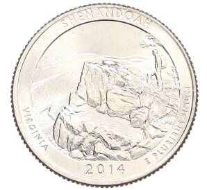 1/4 доллара (25 центов) 2014 года D США «Национальные парки — №22 Национальный парк Шенандоа» — Фото №1