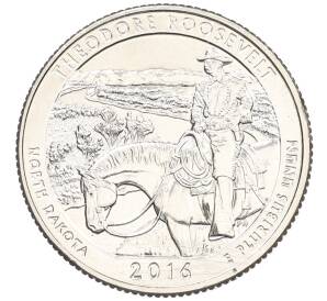 1/4 доллара (25 центов) 2016 года D США «Национальные парки — №34 Национальный парк Теодор-Рузвельт» — Фото №1