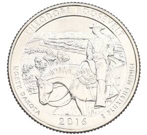 1/4 доллара (25 центов) 2016 года D США «Национальные парки — №34 Национальный парк Теодор-Рузвельт» — Фото №1