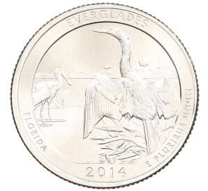 1/4 доллара (25 центов) 2014 года P США «Национальные парки — №25 Национальный парк Эверглейдс»