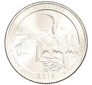 1/4 доллара (25 центов) 2014 года P США «Национальные парки — №25 Национальный парк Эверглейдс»