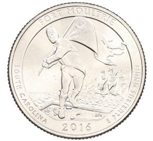 1/4 доллара (25 центов) 2016 года P США «Национальные парки — №35 Национальный парк Форт Молтри» — Фото №1